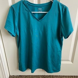 Reebok teal blue workout shirt